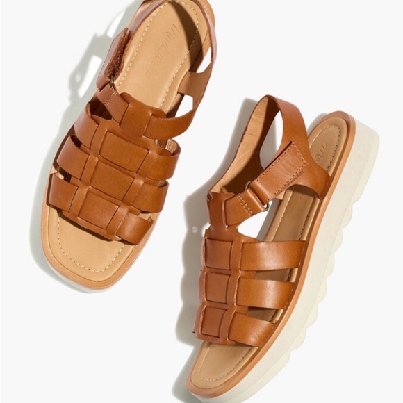 Madewell Shoes - Madewell Fisherman Flatform English Saddle Leather Sandals Womens 10 $128